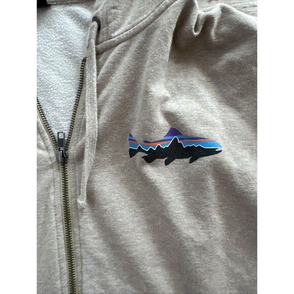 Patagonia Sweatshirt Mens XL Fitz Roy Trout Midweight Full Zip Hoodie Blue - Picture 4 of 10